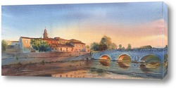   Картина Римини. Мост Ponte di Tiberio