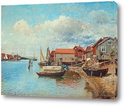   Постер Рыбацкая деревня на западном побережье Швеции