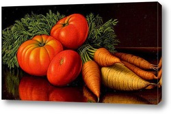   Постер Натюрморт с помидорами и морковью