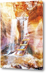   Постер Водопад среди скал