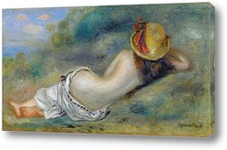   Картина Купальщица в шляпе, на траве