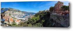   Постер Монако - вид на порт со смотровой площадки