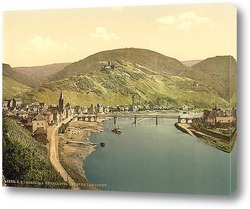   Постер Бернкастель и Бург Ландсхут, Мозель долина, Германия. 1890-1900 гг