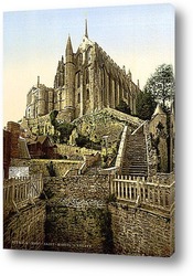   Постер Аббатство, Мон-Сен-Мишель, Франция. 1890-1900 гг