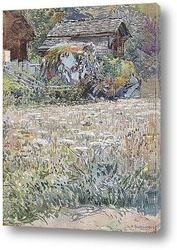   Картина Цветочная поляна в сельской местности