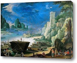   Картина Пейзаж с маяком