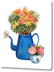   Постер Букет цветов в чайнике, милый букет