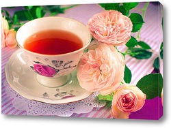   Постер розовое чаепитие