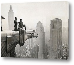   Постер Перекур сверху горгульи, Крайслер Билдинг, 1940