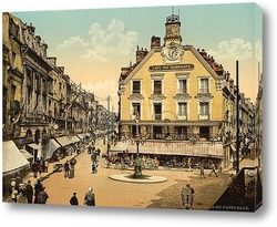   Картина Площадь,  Дьепп, Франция.1890-1900 гг