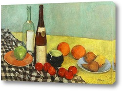   Картина Натюрморт с бутылками и фруктами