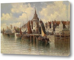   Картина Взгляд на портовый город