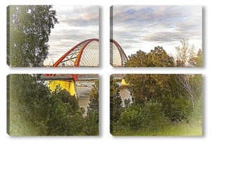  Коммунальный и метро мосты в городе Новосибирске, через реку Обь