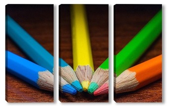 Модульная картина цветные карандаши