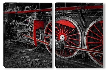 Модульная картина Спящие красные колёса (серия)