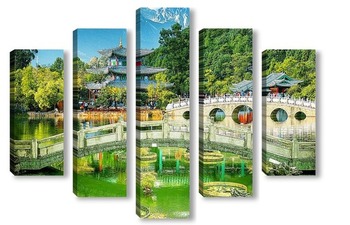 Модульная картина Китайский сад