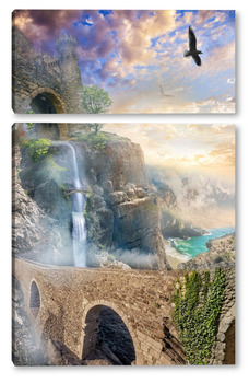 Модульная картина Водопады и леса 44378