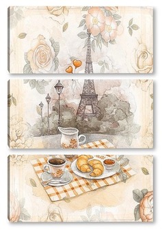 Модульная картина Завтрак в Париже