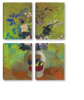 Модульная картина Цветы в китайской вазе