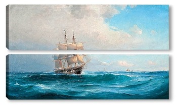  Корабль Wachtmeisters битве против русской эскадры 1719