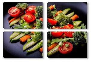 Модульная картина Салат из свежих овощей ( горизонтальный)