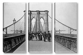 Модульная картина Променад по Бруклинскому мосту,1898г.