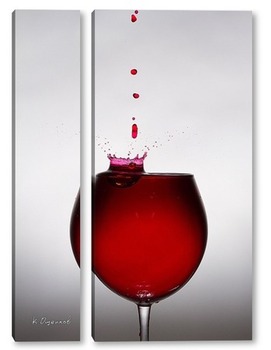 Модульная картина Капля вина падает в рюмку 1