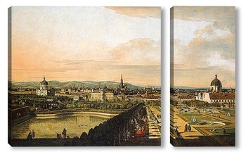 Модульная картина Вена, вид из дворца Бельведер