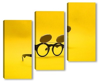  Солнцезащитные очки с двойным стеклом на желтом фоне