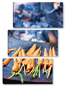 Модульная картина Морковка гриль