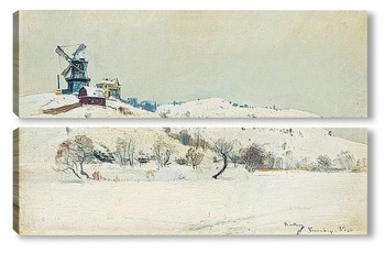Модульная картина Зимний пейзаж,Стокгольм