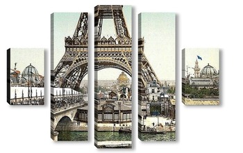 Модульная картина Эйфелева башня и общий вид 