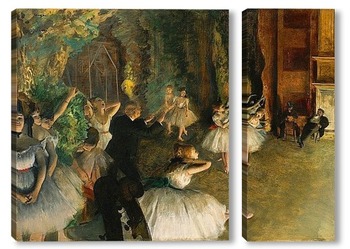 Модульная картина Репетиция балета на сцене (ок.1874)