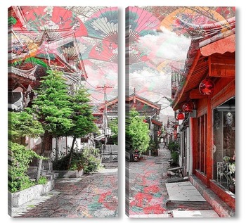Модульная картина Живописная улица.Китай