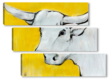 Модульная картина Желтый бык