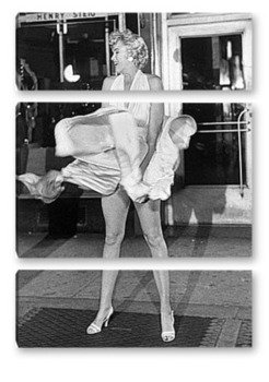 Модульная картина Мерлин Монро удерживающая платье.