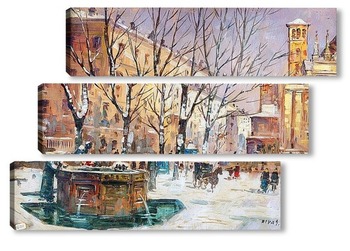 Модульная картина Милан в зимний период