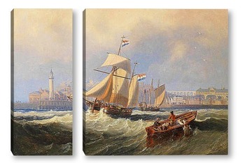 Модульная картина Голландские суда отправляющиеся за границу от Скарборо