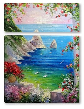  Море ,скалы,цветы