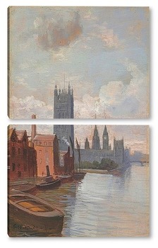 Модульная картина Вестминстерский дворец с моста Ламбет