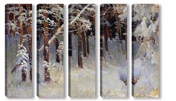 Модульная картина Лес зимой. 1880-е