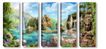 Модульная картина Водопады и леса 69541