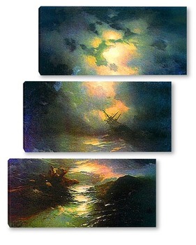 Модульная картина Буря на Северном море,1865