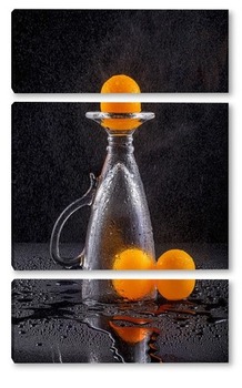  Натюрморт с оранжевыми шариками в алюминиевом бидоне