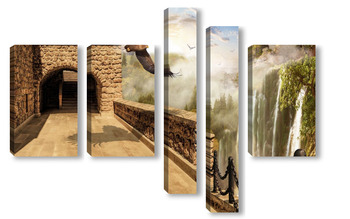 Модульная картина Водопады и леса 70594