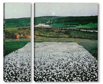 Модульная картина Цветочная поляна на Севере