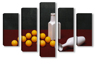 Модульная картина Очень простой натюрморт с оранжевыми шариками