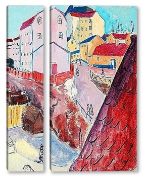 Модульная картина Красные крыши, Стокгольм, 1914
