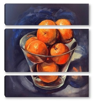 Модульная картина Апельсины в стеклянной чаше