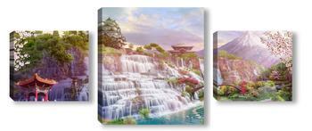 Модульная картина Водопады и леса 91622